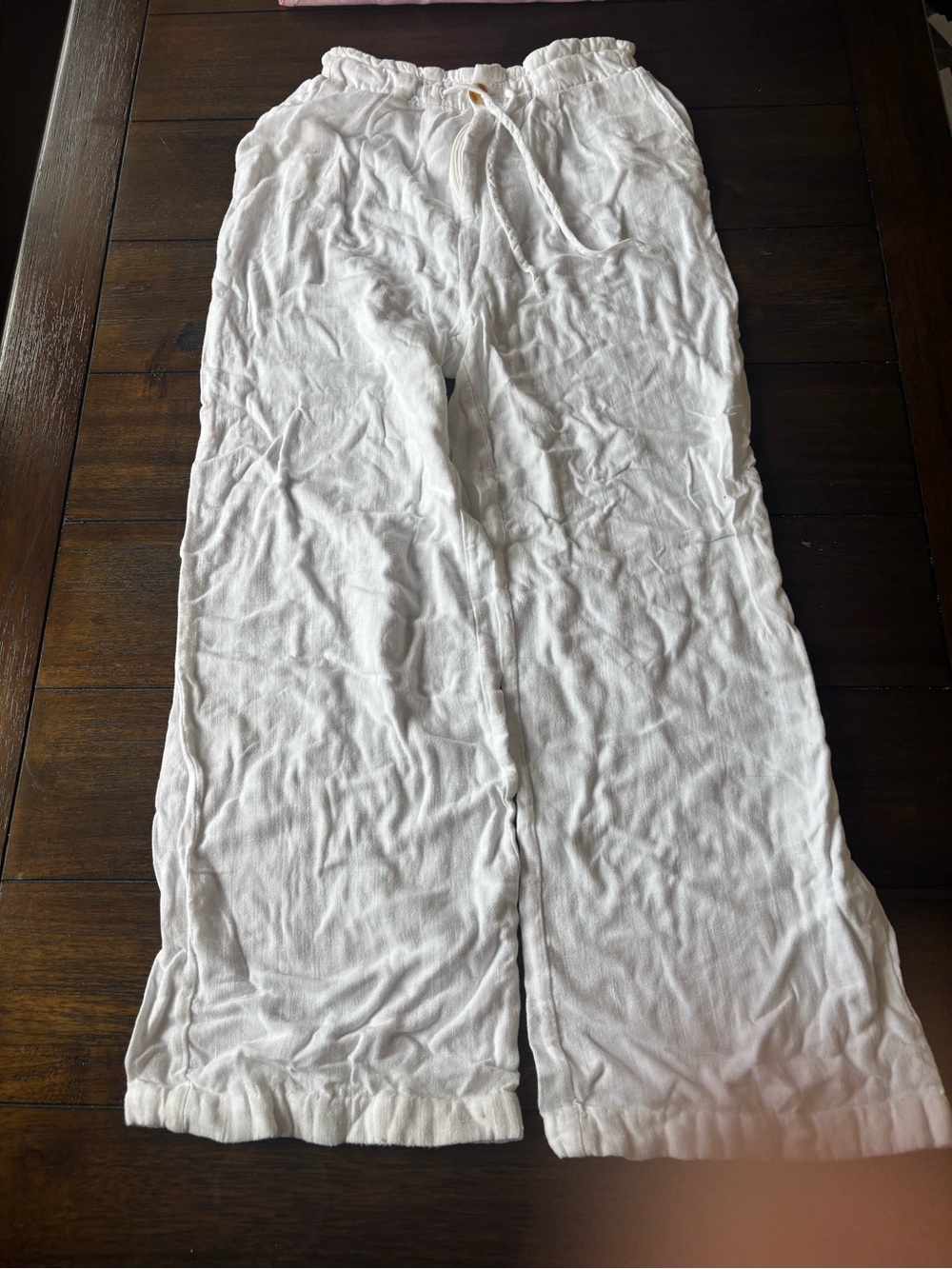 Women's White Cotton Lounge Pants - Classic Comfort